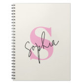 Elegantes Pastel Monogram Spiral Notebook Notizblock (Vorderseite)