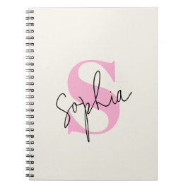 Elegantes Pastel Monogram Spiral Notebook Notizblock