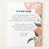 Elegantes Pastel Peach & Sage Foto Planer (Rückseite)