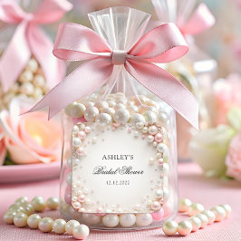 Elegantes Pastel Pearls Brautparty Quadratischer Aufkleber