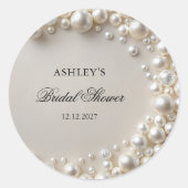 Elegantes Pastel Pearls Brautparty Runder Aufkleber (Vorderseite)