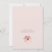 Elegantes Pastel Pink Bohemische Blume Brautparty Einladung (Rückseite)