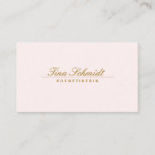 Elegantes Pastel Pink Einfaches Schönheitsskript Visitenkarte (Vorderseite)
