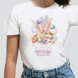 Elegantes Pastel Pink Gold Glitzer Bridal Brunch T-Shirt