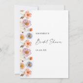 Elegantes Pastel Pink Wildblume Brautparty Menü Einladung (Rückseite)