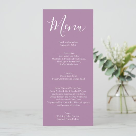 Elegantes Pastel Rainbow Orchids Wedding Menu Menükarte (Stehend Vorderseite)