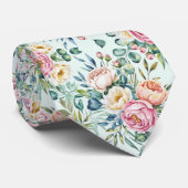 Elegantes Pastel Seamless Floral Muster Krawatte (Gerollt)