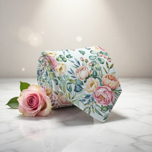Elegantes Pastel Seamless Floral Muster Krawatte