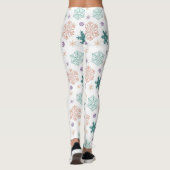 Elegantes Pastel Snowflake Muster Leggings (Rückseite)