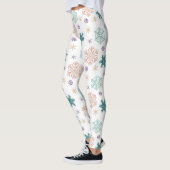 Elegantes Pastel Snowflake Muster Leggings (Links)