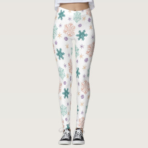 Elegantes Pastel Snowflake Muster Leggings