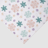 Elegantes Pastel Snowflake Muster Seidenpapier (Ausschnitt)