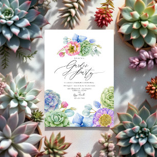 Elegantes Pastel Succulent Garden Party Einladung