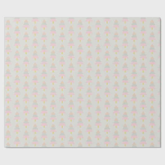 Elegantes Pastel Tree Winter Pattern Geschenkpapier (Flach)