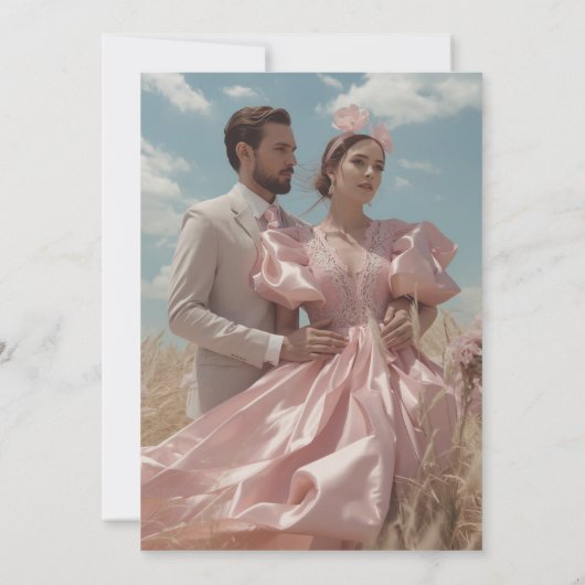 Elegantes Pastel Vintages Blumenbild Einladung (Rückseite)