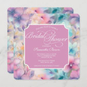Elegantes Pastel Watercolor Florals Brautparty Einladung (Vorne/Hinten)