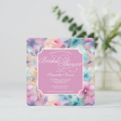 Elegantes Pastel Watercolor Florals Brautparty Einladung (Stehend Vorderseite)