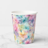 Elegantes Pastel Watercolor Florals Brautparty Pappbecher (Rückseite)