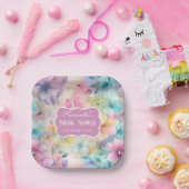 Elegantes Pastel Watercolor Florals Brautparty Pappteller (Party)