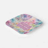 Elegantes Pastel Watercolor Florals Brautparty Pappteller (Gewinkelt)