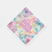 Elegantes Pastel Watercolor Florals Brautparty Serviette (Ecke)