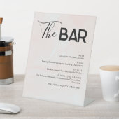 Elegantes Pastel Wedding Drinks Bar Menu Sockelschild (In SItu)