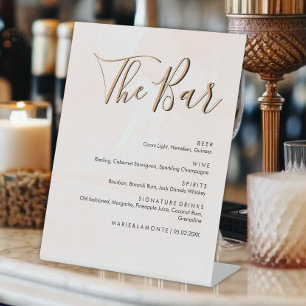 Elegantes Pastel Wedding Drinks Bar Menu Sockelschild