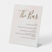 Elegantes Pastel Wedding Drinks Bar Menu Sockelschild (Vorderseite)