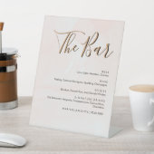 Elegantes Pastel Wedding Drinks Bar Menu Sockelschild (In SItu)
