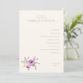 Elegantes Pastell-Blumen-Hochzeitszeremonie-Progra Programm (Stehend Vorderseite)