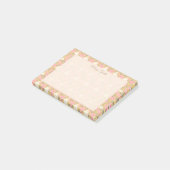 Elegantes Pastell-Blumen-Vogel-Rahmen-Design Post-it Klebezettel (angewinkelt)