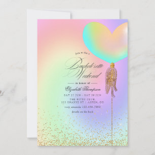 Elegantes Pastell-Faux-Glitter-Junggesellinnen-Woc Einladung