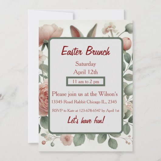 Elegantes Pastell Osterfest Einladung (Vorderseite)