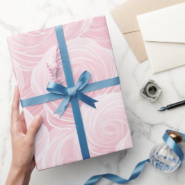 Elegantes Pastell-Rosa-Rosen-Wellen-Abstraktmuster Geschenkpapier