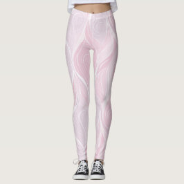 Elegantes Pastell-Rosa-Rosen-Wellen-Abstraktmuster Leggings