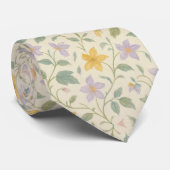 Elegantes Pastell-Stern-Blumenmuster Krawatte (Gerollt)