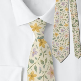 Elegantes Pastell-Stern-Blumenmuster Krawatte
