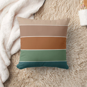 Elegantes Pastell-Streifenmuster Warm Herbst Kissen