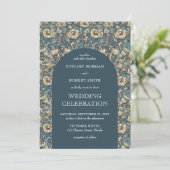 Elegantes pastellblaues Elfenbein Blumenmuseum Einladung (Stehend Vorderseite)