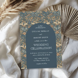 Elegantes pastellblaues Elfenbein Blumenmuseum Einladung