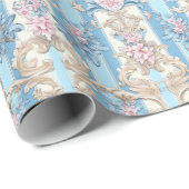 Elegantes pastellfarbenes Barockmuster Geschenkpapier (Rolleneckpunkt)