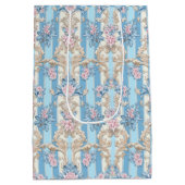 Elegantes pastellfarbenes Barockmuster Mittlere Geschenktüte (Rückseite)