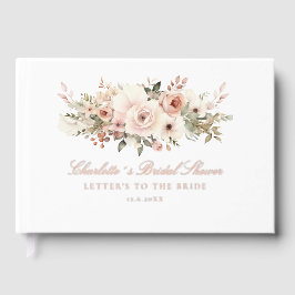 Elegantes pastellfarbenes Blume Bouquet Brautparty Gästebuch