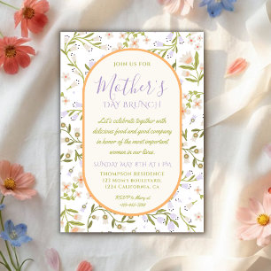 Elegantes pastellfarbenes Blumen-Muttertags-Brunch Einladung