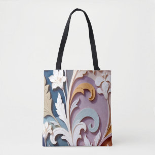 Elegantes pastellfarbenes Blumenrelief-Muster Tasche