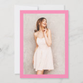 Elegantes pastellfarbenes Foto-Script Sweet 16 Einladung (Rückseite)