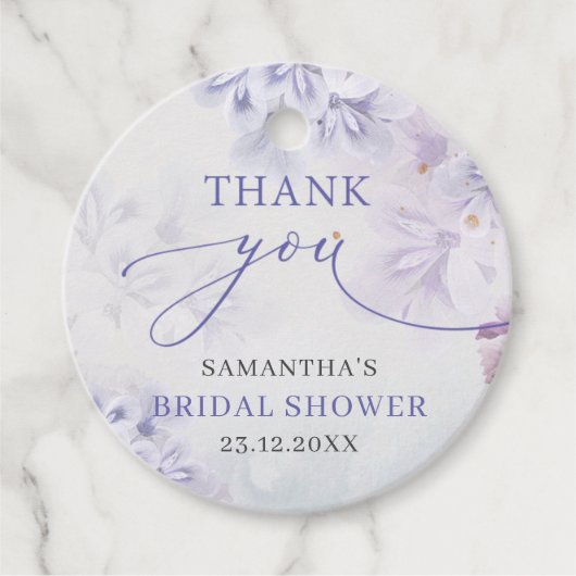 Elegantes pastellfarbenes lila Frühlingsblumen Bra Geschenkanhänger (Vorderseite)