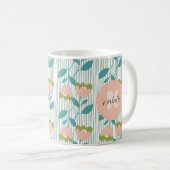 Elegantes, pastellfarbenes Retromuster Kaffeetasse (VorderseiteRechts)
