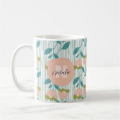 Elegantes, pastellfarbenes Retromuster Kaffeetasse (Links)