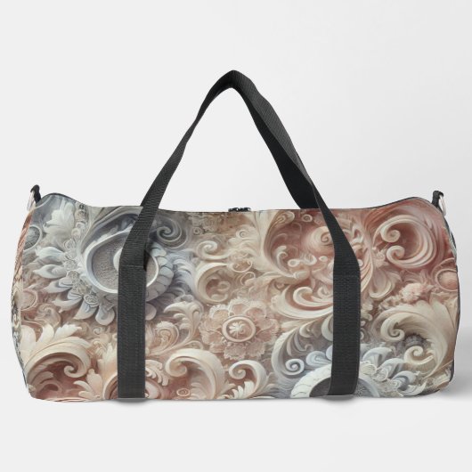 Elegantes, pastellfarbenes Spitzenmuster Duffle Bag (Vorderseite)